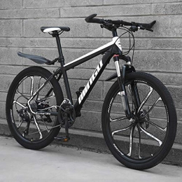 JIAJULL Bicicleta 26 pulgadas de bicicletas de montaña, bicicletas de montaña 21 Velocidad Hombres, Niños de 10 radios de bicicletas de montaña, con suspensión delantera, asiento ajustable, acero de alto carbono Rígida