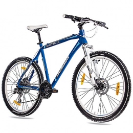 CHRISSON Bicicleta 26 pulgadas MTB Mountain Bike CHRISSON Cutter 1.0 aluminio con 24 g acera Azul Mate, color , tamaño 53 cm (Sw 73), tamaño de rueda 26.00 inches