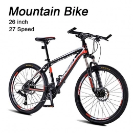 LYRWISHJD Bicicletas de montaña 27 Velocidad de montaña for el trial cuadro de la bicicleta de aluminio ligero de aleación mecánica de doble freno de disco de asiento ajustable rayo rueda delantera bloqueable Tenedor Masculino Y Fem