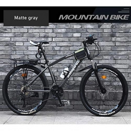 LIN Bicicletas de montaña Adulto Bicicleta De Montaa, De Acero Al Carbono De Alta Outroad Bicicletas Bicicletas 24 Velocidad De Estudiantes Adultos Al Aire Libre De Montaa 26 Pulgadas Ruedas (Color : Gray)
