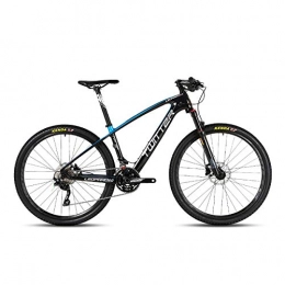 PXQ Bicicletas de montaña Adultos bicicleta de montaña 26" / 27.5" fibra de carbono SHIMANO M7000-33 velocidades Off-Road bicicletas con amortiguador de presión de aire y freno de aceite de horquilla delantera, Blue, 26"*15.5"