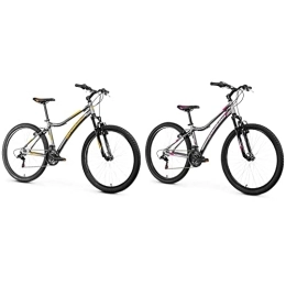 Anakon Bicicletas de montaña Anakon Premium Bicicleta de montaña, Hombre, Gris, L + Enjoi Bicicleta de montaña, Mujer, Gris, S