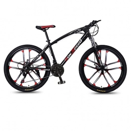 AZXV Bicicleta de montaña, suspensión de Acero Altamente Carbono MTB Bicicleta, Frenos de Disco mecánico, 21 velocidades, Rueda de 26 Pulgadas, Freno de Disco Dual antide black-26inch
