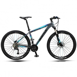 AZYQ Bicicleta AZYQ Bicicletas de montaña de 27.5 pulgadas, bicicletas de montaña rgidas para hombres adultos, bicicleta de montaña con marco de aluminio con doble freno de disco, asiento ajustable, azul, 27 veloc