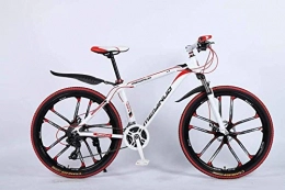 baozge Bicicleta Baozge 26 en Mountain Bike de 24 velocidades para adultos ligeros de aleacin de aluminio Full Frame rueda suspensin delantera hombres bicicleta freno de disco azul 1-rojo 5