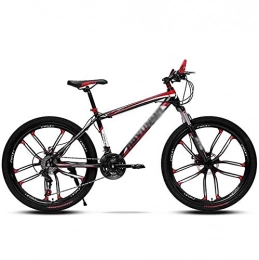 HUAQINEI Bicicleta Bicicleta Bicicleta de montaña Bicicleta de montaña de 21 / 24 velocidades, frenos de disco doble, bicicleta para adultos de acero con alto contenido de carbono con asiento ajustable, 21 velocidades