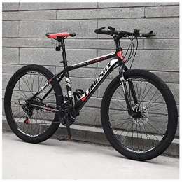 ACDRX Bicicleta Bicicleta, Ciclismo De MontañA, Bicicleta MontañA, Adulto 26 Pulgadas 21 Velocidades Hard Tail Bicicleta, De Doble Disco De Freno, Marco De Acero De Alto Carbono, Black Red