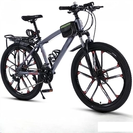 PASPRT Bicicleta Bicicleta cómoda para adultos de 26 pulgadas, bicicleta de montaña de velocidad variable a campo traviesa, cuadro de acero con alto contenido de carbono, capacidad de carga de 120 kg (Grey 27 speeds)