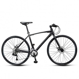 GONGFF Bicicletas de montaña Bicicleta de carretera de 30 velocidades, bicicleta de cercanías para adultos, bicicleta de carretera ligera de aluminio, ruedas 700 * 25C, bicicleta de carreras con doble freno de disco, negro