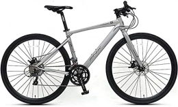 lqgpsx Bicicleta Bicicleta de carretera para adultos, estudiante de bicicleta de carreras de 16 velocidades, bicicletas de carretera de aluminio livianas con frenos de disco hidráulicos, neumáticos 700 * 32C (Color:Gris,