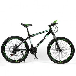 Dsrgwe Bicicletas de montaña Bicicleta de Montaa, Bicicleta de montaña, bicicletas de marco de acero al carbono, doble freno de disco delantero y Tenedor, de 26 pulgadas de radios de la rueda ( Color : Green , Size : 21-speed )