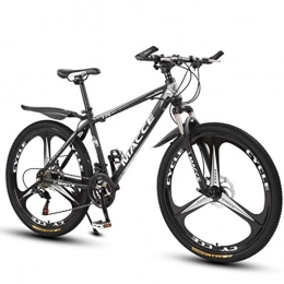 Dsrgwe Bicicletas de montaña Bicicleta de Montaa, De 26 pulgadas de bicicletas de montaña, radios de ruedas, bicicletas cuadro de carbono de acero, doble freno de disco delantero y Tenedor ( Color : Black , Size : 27-speed )