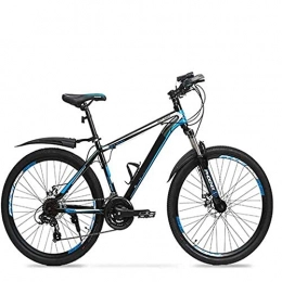 HUAQINEI Bicicleta Bicicleta de montaña, bicicleta para adultos para hombres y mujeres, 24 velocidades, 26 pulgadas, marco de aleación de aluminio liviano, frenos de doble disco, carreras todoterreno, color negro