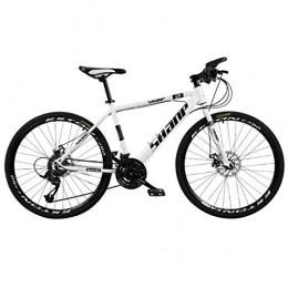 FFF-HAT Bicicletas de montaña Bicicleta de montaña con marco de acero con alto contenido de carbono para jvenes y adultos de 26 pulgadas, bicicleta de desplazamiento todoterreno opcional de 24 y 30 velocidades, ruedas de radios