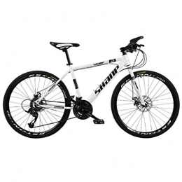 FFF-HAT Bicicletas de montaña Bicicleta de montaña con marco de acero con alto contenido de carbono para jóvenes y adultos de 26 pulgadas, bicicleta de desplazamiento todoterreno opcional de 24 y 30 velocidades, ruedas de radios