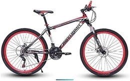 JKAVMPPT  Bicicleta de montaña con ruedas de 24 / 26 pulgadas, bicicleta de montaña for hombre de 21 / 24 / 27 velocidades, bicicleta MTB con freno de disco doble for mujer, acero de alto carbono, transmisión de bici