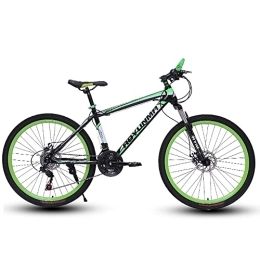 JAMCHE Bicicleta Bicicleta de montaña con ruedas de 24 / 26 pulgadas, bicicleta de montaña para hombre de 21 / 24 / 27 velocidades, bicicleta MTB con freno de disco doble para mujer, acero de alto carbono, transmisión de bi