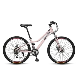 ITOSUI Bicicleta Bicicleta de montaña con suspensión delantera para mujer con ruedas de 26 pulgadas, bicicleta de montaña de 24 / 27 velocidades con marco de acero de alto carbono de paso bajo, freno de disco doble par