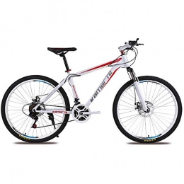 LJJ Bicicletas de montaña Bicicleta de montaña de 21 / 24 / 27 velocidades, carreras de bicicletas para adultos masculinos y femeninos, marco de acero con alto contenido de carbono Frenos de disco Amortiguacin, Rojo, 26(21speed)