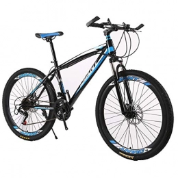 ZWR Bicicletas de montaña Bicicleta de montaña de 24 / 26 pulgadas con freno de disco para hombres y mujeres, 21 / 24 / 27 / 30 velocidades de transmisión Shimano, color azul, tamaño 26inch 27 Speed