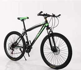 ZWR Bicicletas de montaña Bicicleta de montaña de 24 / 26 pulgadas con freno de disco para hombres y mujeres, 21 / 24 / 27 / 30 velocidades de transmisión Shimano, color verde, tamaño 26inch 24 Speed