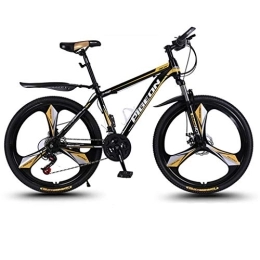 Dsrgwe Bicicletas de montaña Bicicleta de Montaña, De 26 pulgadas de bicicletas de montaña, Rígidas carbono marco de acero de bicicletas, doble disco de freno y suspensión delantera, Mag Wheels, 24 de velocidad ( Color : Gold )