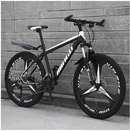 ZWR Bicicleta Bicicleta de montaña de 26 pulgadas, frenos de disco Hardtail MTB, bicicleta de trekking, para hombre, niña, suspensión completa, color 21 velocidades, tamaño: blanco 6 Spoke