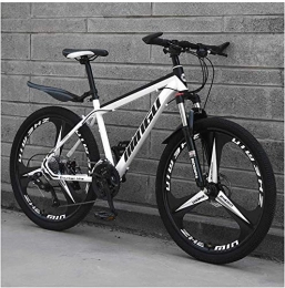 ZWR Bicicleta Bicicleta de montaña de 26 pulgadas, frenos de disco Hardtail MTB, bicicleta de trekking, para hombre, niña, suspensión completa, color 30 velocidades, tamaño: blanco 3 Spoke
