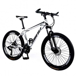 KUKU Bicicletas de montaña Bicicleta De Montaña De Acero Con Alto Contenido De Carbono De 26 Pulgadas, Bicicleta De Montaña Para Adultos De 24 Velocidades, Adecuada Para Entusiastas De Los Deportes Y El Ciclismo, White black