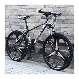 LHQ-HQ Bicicleta Bicicleta De Montaña De Aluminio Ligero De 24 Pulgadas Y 24 Velocidades, para Adultos, Mujeres, Adolescentes, Black and White