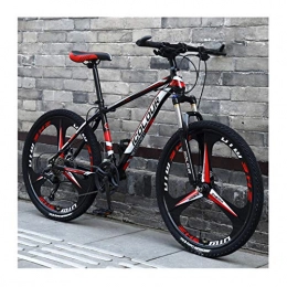 LHQ-HQ Bicicleta Bicicleta De Montaña De Aluminio Ligero De 24 Pulgadas Y 24 Velocidades, para Adultos, Mujeres, Adolescentes, Black Red