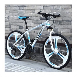LHQ-HQ Bicicleta Bicicleta De Montaña De Aluminio Ligero De 24 Pulgadas Y 24 Velocidades, para Adultos, Mujeres, Adolescentes, White Blue