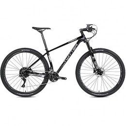 BQSWYD Bicicleta Bicicleta de Montaña de Fibra de Carbono para Todo Terreno de 27.5 Pulgadas, con Horquilla de Suspensión de 27 Velocidades / Freno de Doble Disco, Bicicleta MTB de Suspensión Completa, Negro, 27.5×17
