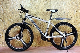 Desconocido Bicicleta Bicicleta de montaña junior blanca y negra 26'' rueda 21 velocidad marco de acero frenos de disco niños y niñas