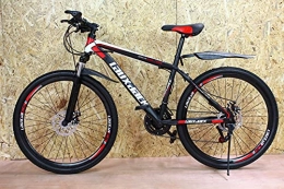 Desconocido Bicicleta Bicicleta de montaña junior negra y roja 26 pulgadas rueda 21 velocidad marco de acero frenos de disco niños y niñas JK