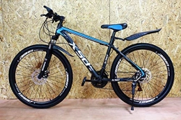 Desconocido Bicicleta Bicicleta de montaña junior negro y azul 26'' rueda 21 velocidad marco de acero frenos de disco niños y niñas ZL