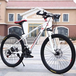 WYLZLIY-Home Bicicletas de montaña Bicicleta de montaña Mountainbike Bicicleta Barranco de bicicletas con suspensión de doble disco de freno delantero 24 velocidades Bicicletas 24" 26" de la montaña, marco de acero al carbono Bicicleta