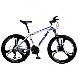 KUKU Bicicletas de montaña Bicicleta De Montaña Para Adultos De 21 Velocidades, Bicicleta De Montaña De Acero Con Alto Contenido De Carbono De 26 Pulgadas, Adecuada Para Entusiastas De Los Deportes Y El Ciclismo, White blue