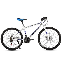 FAXIOAWA Bicicleta Bicicleta de montaña para adultos de 24 / 26 pulgadas, bicicleta de montaña de velocidad 21 / 24 / 27 con marco de acero de alto carbono y freno de disco doble, suspensión delantera, horquilla delantera a
