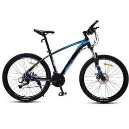 Bicicleta de montaña para Adultos de 30 velocidades Rueda de 26 Pulgadas Marco de aleación de Aluminio Ligero Freno de Disco Negro + Azul