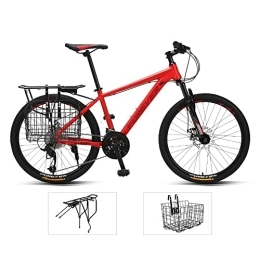 FAXIOAWA  Bicicleta de montaña para adultos, ruedas de 26 pulgadas, bicicleta de montaña rígida, marco de aluminio, bicicletas de campo, bicicleta de 27 velocidades, suspensión completa, engranajes MTB, freno