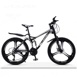 LJLYL Bicicleta Bicicleta de montaña para adultos, suspensión completa, cuadro de acero de alto carbono, horquilla delantera amortiguadora, doble freno de disco, llantas de aleación de aluminio, C, 26 inch 24 speed