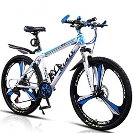 JAEJLQY Bicicleta Bicicleta de Montaña- plegable de 24 / 26 pulgadas, frenos de disco dobles de 21 / 24 / 27 / 30 velocidades para bicicleta, 6 ruedas de cuchillo y 3 ruedas de cuchillo para de montaña, Azul, 21speed26in
