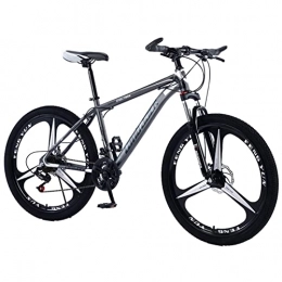 AZXV Bicicleta Bicicleta de montaña Suspensión Completa Acero de Alto Carbono Adultos MTB Bicicleta, Freno de Disco Doble mecánico, Velocidad de 21 / 24 / 27, Ruedas de 26 Pulgadas, Black Grey-27