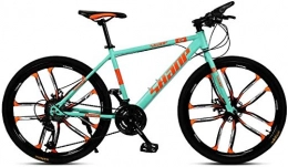 ZWR Bicicleta Bicicleta de montaña ZWR de 24 / 26 pulgadas, ligera, 21 / 24 / 27 / 30 compartimentos, marco de metal, doble freno de disco (color: verde, tamaño: 26 pulgadas 24 velocidades)