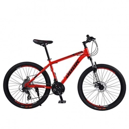 YeeWrr Bicicleta Bicicleta hbrida ligera de 24 velocidades para ajustar las bicicletas de montaña, reducir la presin de conduccin, reducir las emisiones de carbono y proteger el medio ambiente-rojo_24 pulgadas