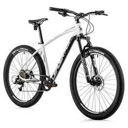 Leader Fox Bicicleta Bicicleta Muscular MTB 27, 5 Leader Fox Zero 2023 Blanco-Negro Mate 9V Marco 18 Pulgadas Talla Adulto 170 a 178 cm)