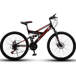 YHRJ Bicicletas de montaña Bicicleta Para Adultos Bicicletas Ligeras De Carretera Para Todo Terreno, Bicicleta De Montaña Con Doble Amortiguación Para Acampar Al Aire Libre MTB ( Color : Black red-21spd , Size : 24inch wheel )