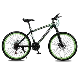 WEHOLY Bicicleta Bicicleta para hombre ', bicicleta de montaña, 24 velocidades, cuadro de aluminio de 26 pulgadas, horquillas de suspensión delantera totalmente ajustables, frenos de disco para bicicleta, verde,