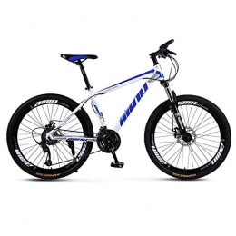 WEHOLY Bicicletas de montaña Bicicleta para hombre 'Bicicleta de montaña, Acero de alto carbono Marco de acero de 27 velocidades Ruedas de radios de 26 pulgadas, Horquillas de suspensión delantera totalmente ajustables, Azul